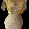 Gold lace embellished dress - Image 2