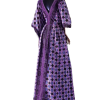 Purple and black maxi dress