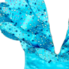 Turquoise fitted full length dress with leaf designed neckline - Image 3